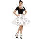 FALDA 50´S BLANCA LUNARES + PAÑUELO